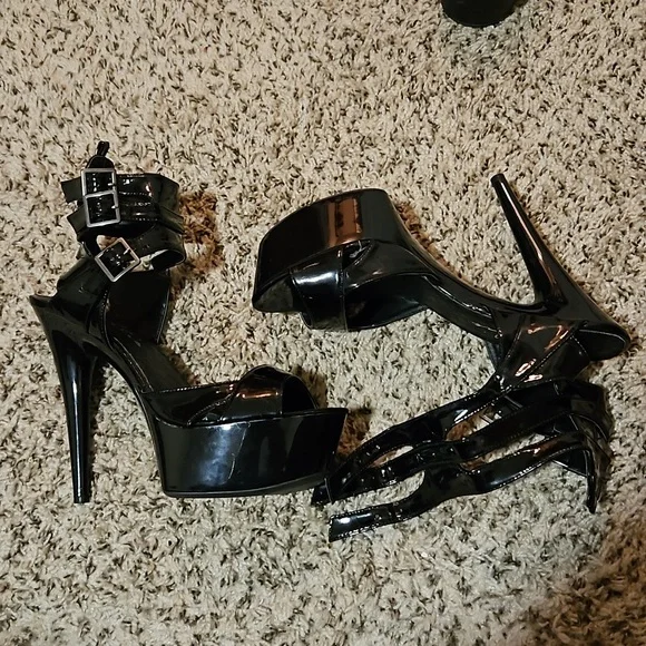 ELLIE STRAPPY PLATFORM HEELS SIZE 12 - Picture 3 of 8